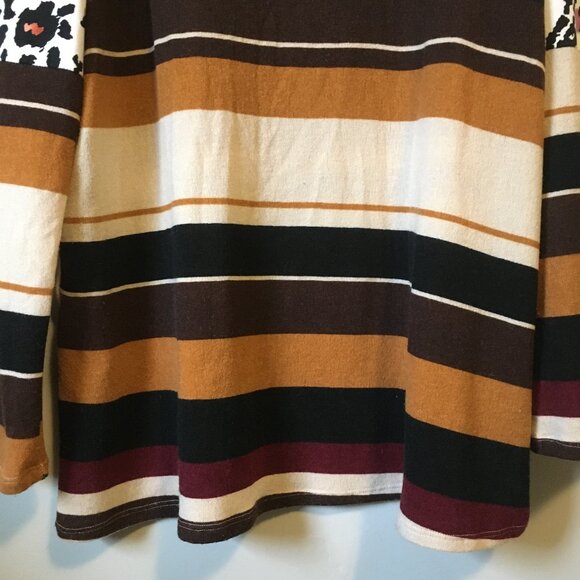 Colourblock Animal Print Soft Knit Rayon Sweater - Picture 8 of 16